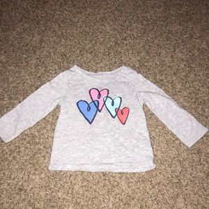 Cat & Jack Gray Long Sleeve Multi Colored Hearts